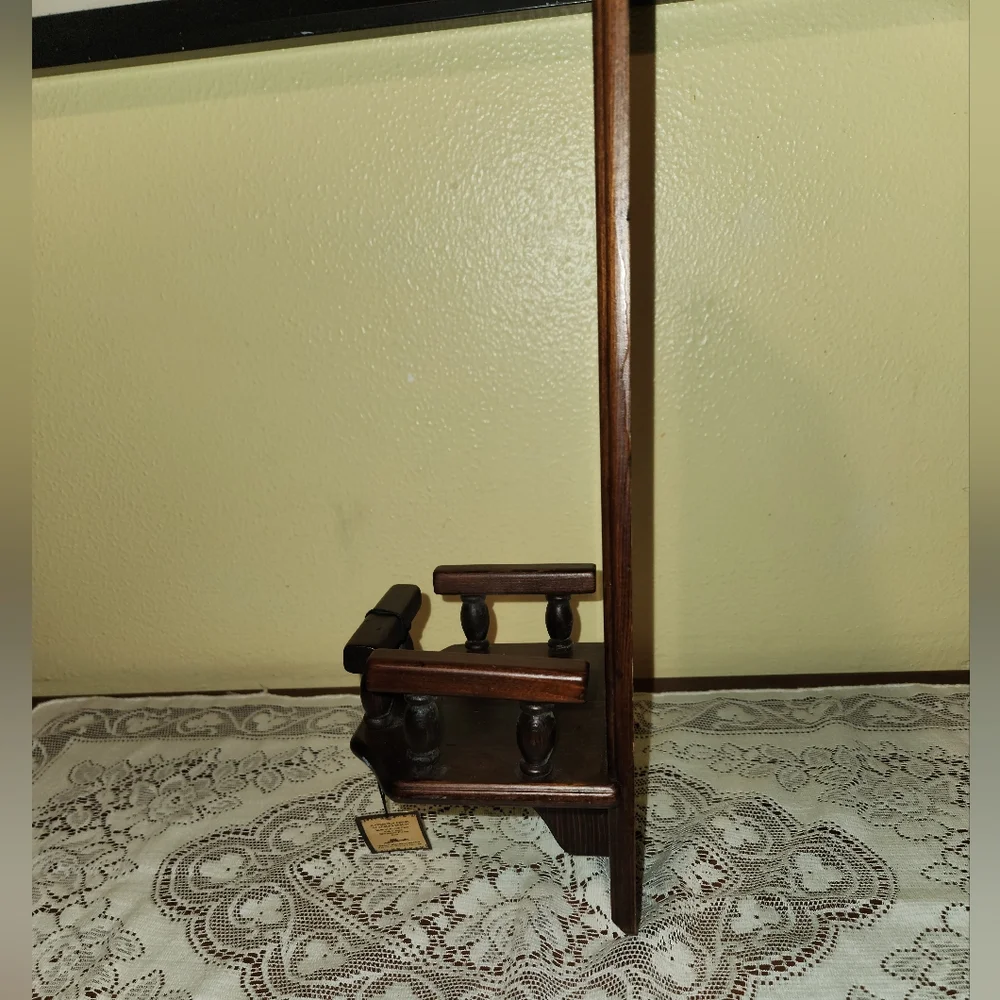 Vintage 1960s Victorian Dark Wood Wall Shelf Three Mountaineers Inc.